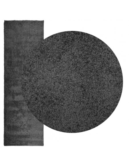 Tappeto Shaggy a Pelo Lungo Moderno Antracite 80x250 cm