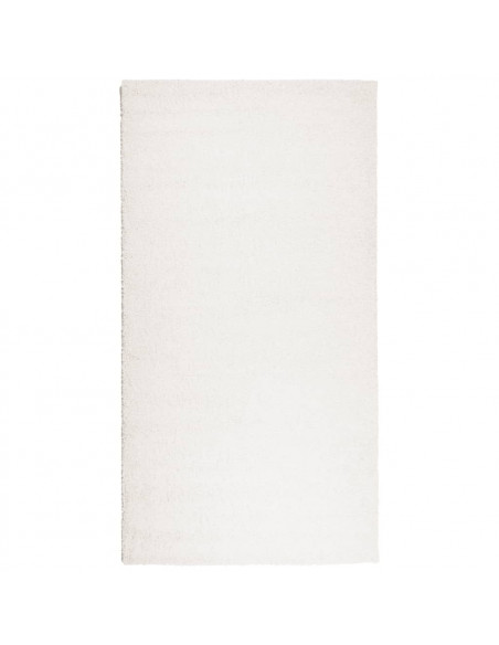 Tappeto Shaggy a Pelo Lungo Moderno Crema 80x150 cm
