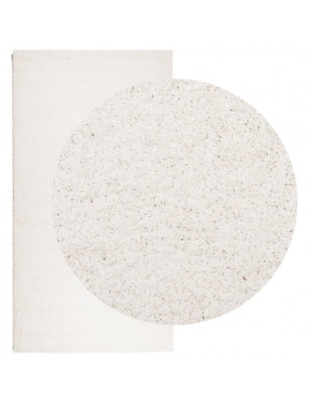 Tappeto Shaggy a Pelo Lungo Moderno Crema 80x150 cm