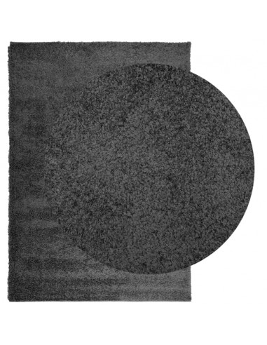 Tappeto Shaggy a Pelo Lungo Moderno Antracite 160x230 cm
