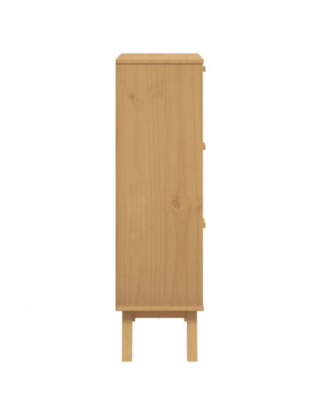 Scarpiera OLDEN Marrone 55x35x120 cm in Legno Massello di Pino