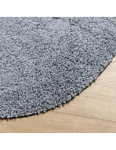 Tappeto Shaggy a Pelo Lungo Moderno Blu Ø 80 cm