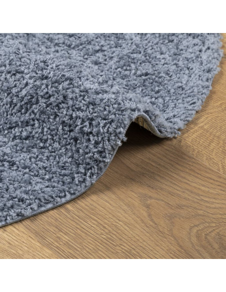 Tappeto Shaggy a Pelo Lungo Moderno Blu Ø 80 cm