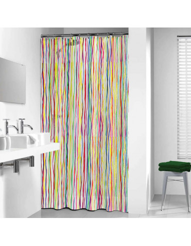 Sealskin Tenda da Doccia Rigato 180x200 cm Multicolore