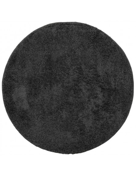 Tappeto Shaggy a Pelo Lungo Moderno Antracite Ø 100 cm