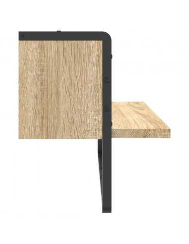 Mensola a Parete con Asta Rovere Sonoma 65x25x30 cm
