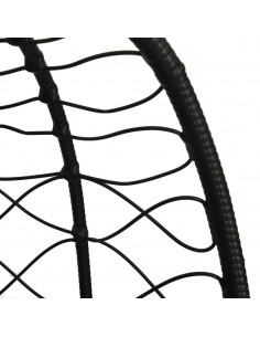 Sedia a Uovo Sospesa con Cuscino Antracite Polyrattan e Acciaio