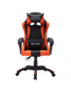 Sedia da Gaming con Luci a LED RGB Arancione e Nera Similpelle