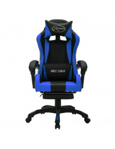 Sedia da Gaming con Luci a LED RGB Blu e Nera in Similpelle