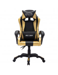 Sedia da Gaming con Luci a LED RGB Oro e Nera in Similpelle