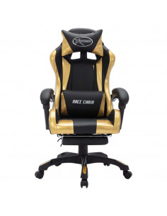 Sedia da Gaming con Luci a LED RGB Oro e Nera in Similpelle