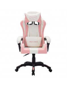 Sedia da Gaming con Luci a LED RGB Rosa e Nera in Similpelle