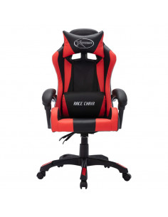 Sedia da Gaming con Luci a LED RGB Rossa e Nera in Similpelle