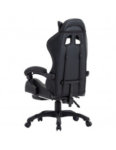 Sedia da Gaming con Poggiapiedi Grigia e Nera in Similpelle