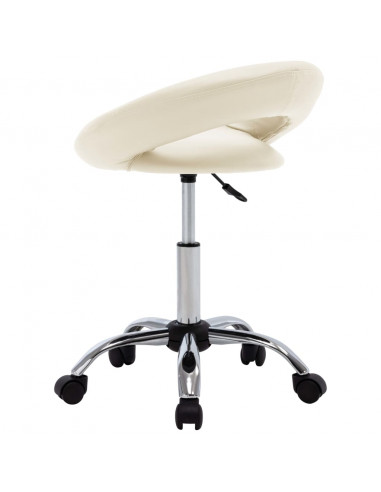 Sedia da Lavoro con Ruote Crema in Similpelle