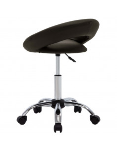 Sedia da Lavoro con Ruote Marrone in Similpelle