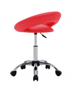 Sedia da Lavoro con Ruote Rossa in Similpelle