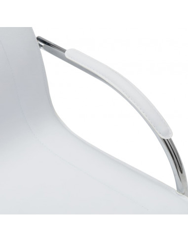 Sedia da Ufficio a Sbalzo Bianca in Similpelle