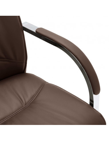 Sedia da Ufficio a Sbalzo Marrone in Similpelle