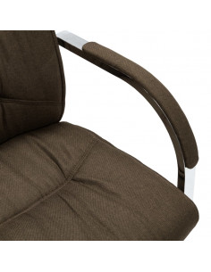 Sedia da Ufficio a Sbalzo Marrone in Tessuto 2