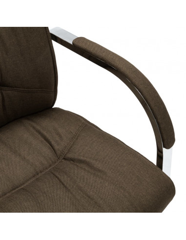 Sedia da Ufficio a Sbalzo Marrone in Tessuto