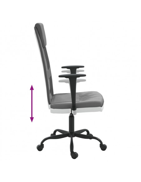 Sedia da Ufficio Altezza Regolabile Grigia in Rete e Similpelle