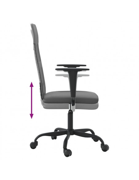 Sedia da Ufficio Altezza Regolabile Grigia in Rete e Similpelle