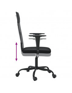 Sedia da Ufficio Altezza Regolabile Nera in Rete e Similpelle 2