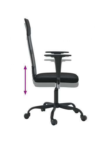 Sedia da Ufficio Altezza Regolabile Nera in Rete e Similpelle