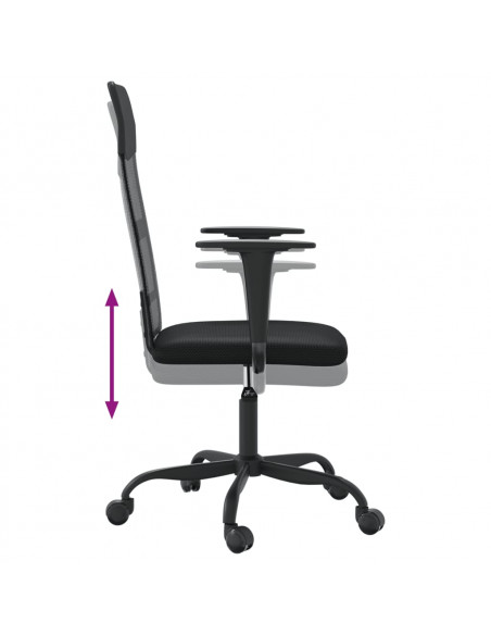 Sedia da Ufficio Altezza Regolabile Nera in Rete e Similpelle
