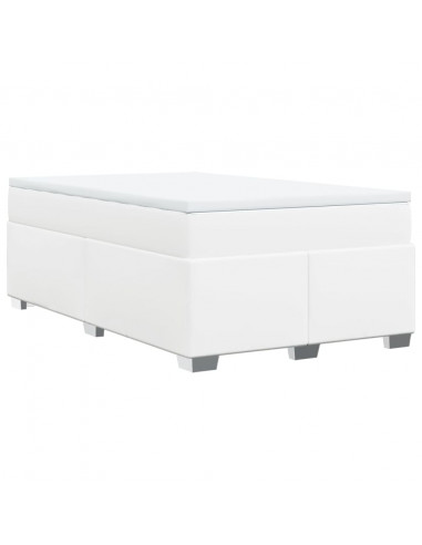 Giroletto a Molle con Materasso Bianco 120x190 cm in Similpelle