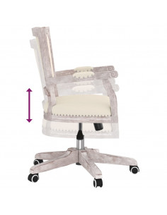 Sedia da Ufficio Girevole Beige Lino