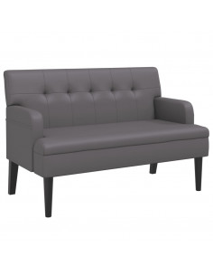 Panca con Schienale Grigia 112x65,5x75 cm in Similpelle 2