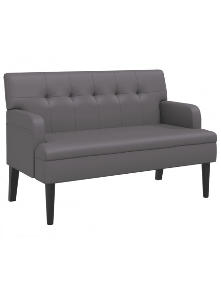 Panca con Schienale Grigia 112x65,5x75 cm in Similpelle