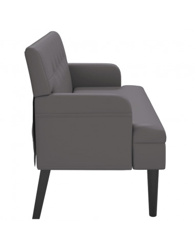 Panca con Schienale Grigia 112x65,5x75 cm in Similpelle