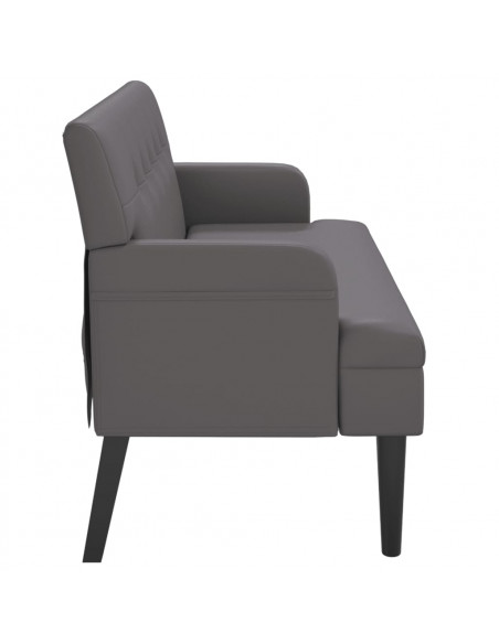 Panca con Schienale Grigia 112x65,5x75 cm in Similpelle