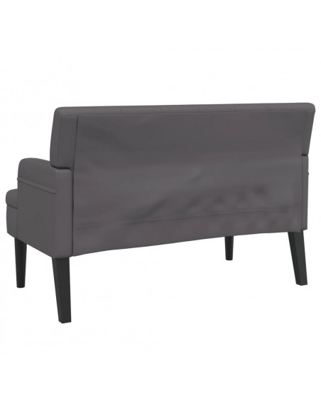 Panca con Schienale Grigia 112x65,5x75 cm in Similpelle