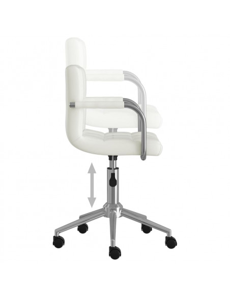 Sedia da Ufficio Girevole Bianca in Similpelle