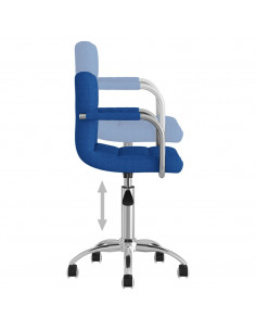 Sedia da Ufficio Girevole Blu in Tessuto 2