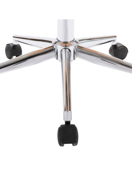 Sedia da Ufficio Girevole Crema in Legno Piegato e Similpelle