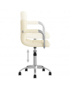 Sedia da Ufficio Girevole Crema in Tessuto