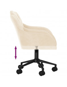 Sedia da Ufficio Girevole Crema in Velluto 2