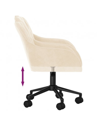 Sedia da Ufficio Girevole Crema in Velluto