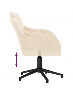 Sedia da Ufficio Girevole Crema in Velluto