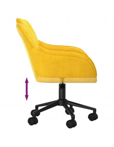 Sedia da Ufficio Girevole Gialla in Velluto 2