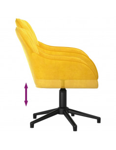 Sedia da Ufficio Girevole Gialla in Velluto 2
