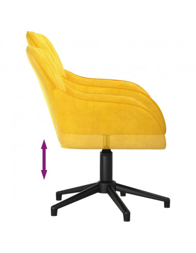 Sedia da Ufficio Girevole Gialla in Velluto