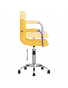 Sedia da Ufficio Girevole Giallo Senape in Tessuto