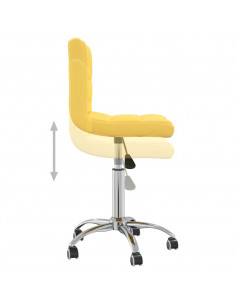 Sedia da Ufficio Girevole Giallo Senape in Tessuto