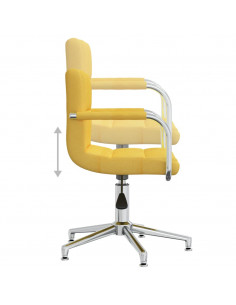 Sedia da Ufficio Girevole Giallo Senape in Tessuto